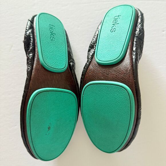 Tieks Obsidian Croc Patent Foldable Cushioned Travel Shoe Workcore Ballet Flat 8 - Picture 3 of 7